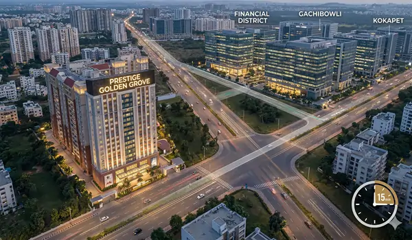 The 15-Minute Rule: How Prestige Golden Grove Connects to the Financial District, Kokapet, and Gachibowli