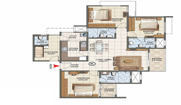 Prestige Royal Woods 5 BHK Villas Floor Plan