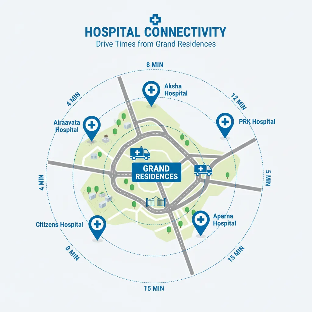 Hospitals Near Tellapur - Medical facilities near Prestige Golden Grove township with drive times from 4-15 minutes