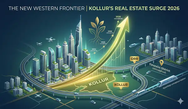 Mapping the skyrocketing real estate value of Kollur in 2026 featuring Prestige Golden Grove.