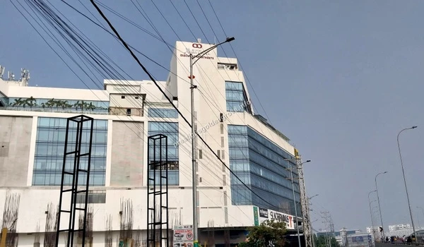 The modern facade of Marriott Executive Apartments offering premium stays accessible from Prestige Golden Grove