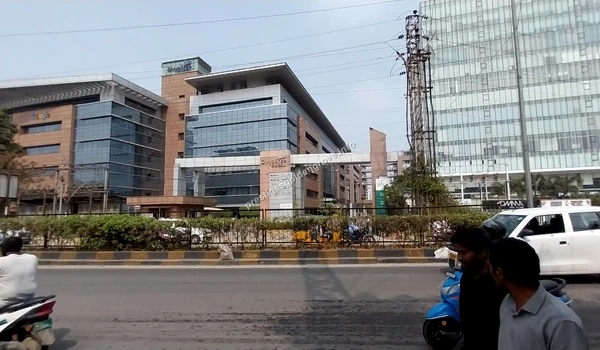 Exterior view of Divyasree Omega housing the Google office in Hyderabad near Prestige Golden Grove
