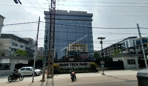 Exterior view of the Hans Tech Park building showcasing the growing IT infrastructure in the vicinity of Prestige Golden Grove