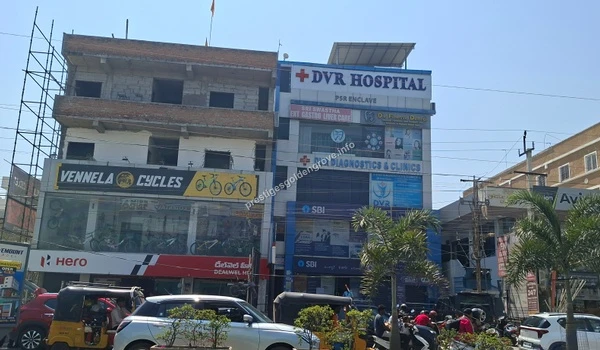 Street view of neighborhood medical facilities including DVR Diagnostics and nearby bicycle retail shops, emphasizing the well-connected locality of Prestige Golden Grove