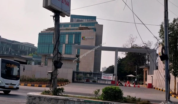 Entrance view of the Microsoft Campus in Hyderabad highlighting the global tech presence near Prestige Golden Grove