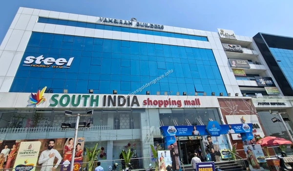 The expansive South India Shopping Mall and fitness centers situated in a prominent commercial building, providing ultimate convenience for Prestige Golden Grove residents