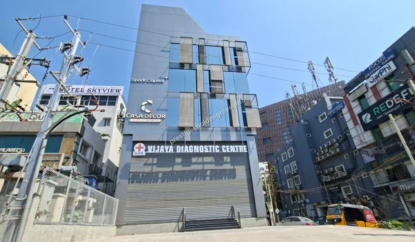 Vakula Mansion commercial building hosting essential services like Prime Retina Eye Care, Union Bank, and Axis Bank, ensuring ultimate convenience for Prestige Golden Grove residents