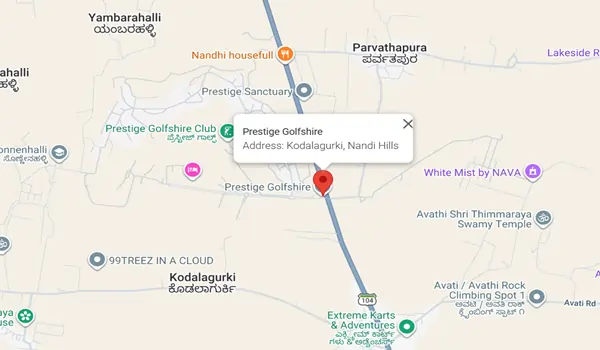 Prestige Golfshire location