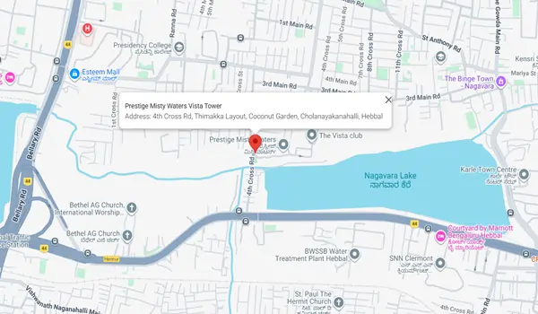 Prestige Misty Waters Vista Tower location