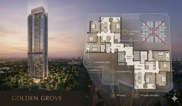 Privacy in High-Rises: How many apartments per floor are planned in the 52-storey towers of Golden Grove?