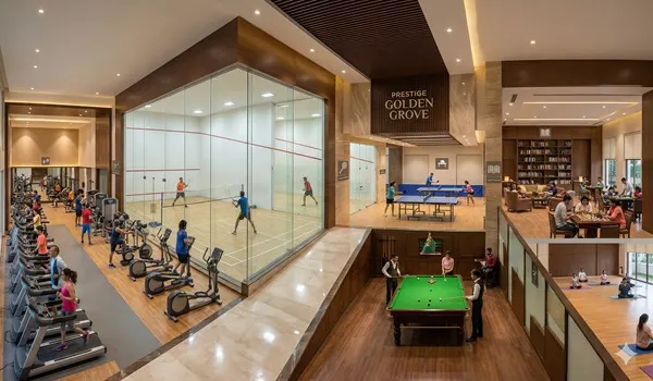 What indoor sports and club activities are available at Prestige Golden Grove?